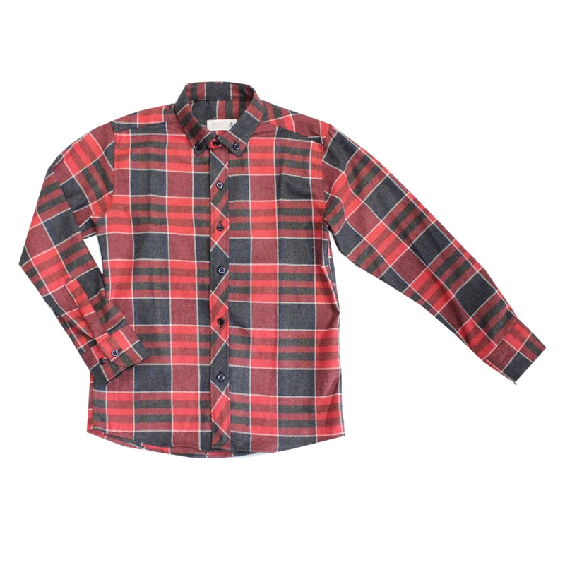 Κόκκνο καρο πουκάμισο 5-13ετών "RED PATTERN´