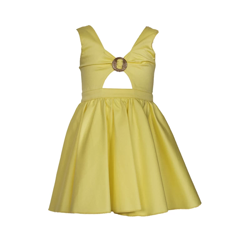Κίτρινο αμπιγέ  φόρεμα 6-16ετών M&B FASHION 2424