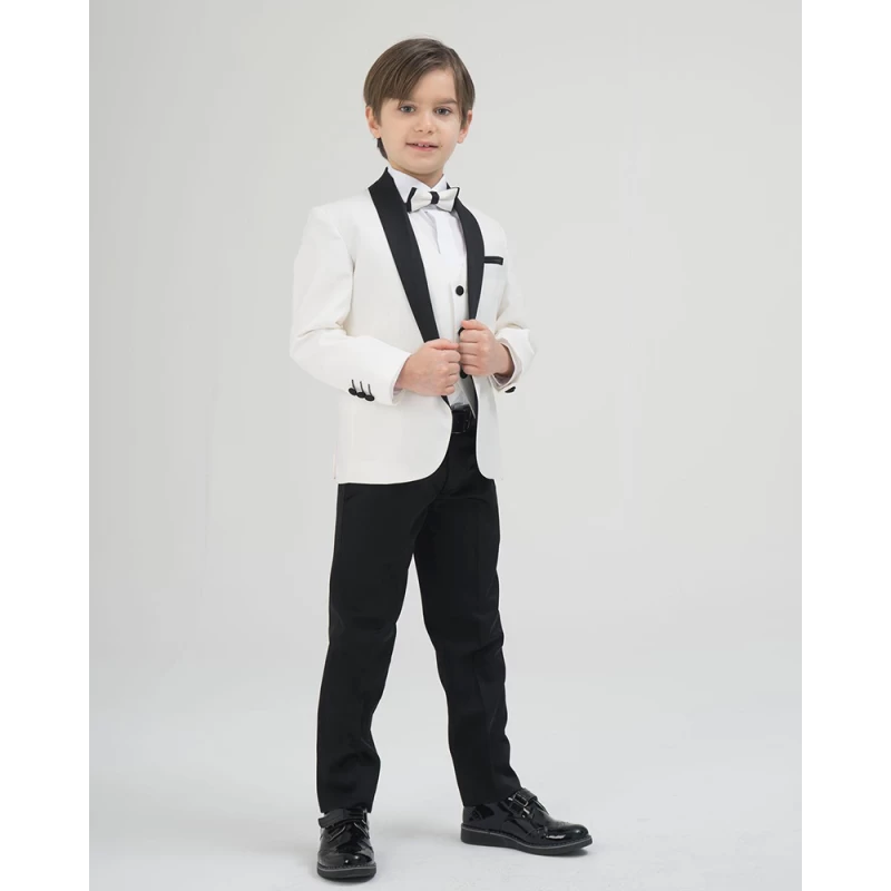 Παιδικό κοστούμι σμόκιν  σε άσπρο χρώμα  4τμχ elegance collection 