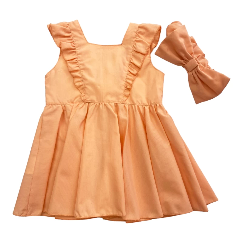 Αμπιγέ παιδικό φόρεμα με κορδέλα 1-6ετών Μ&Β 2206