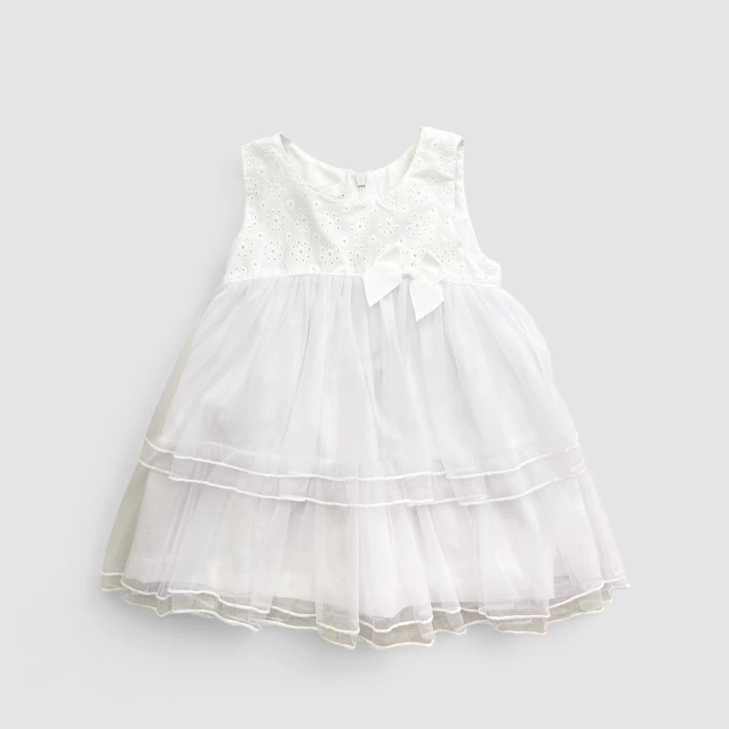 Αμπιγέ λευκό μπε μπε φόρεμα 3-24μηνών M&B FASHION 2212