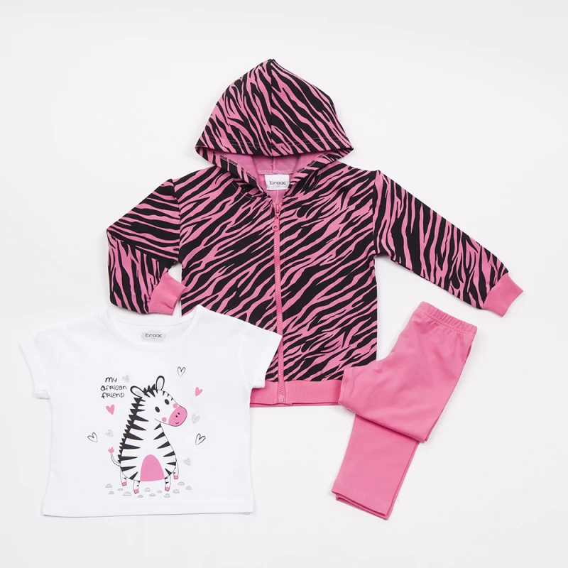 Σέτ 3τμx με ζακέτα μπλούζα και κολάν Trax kids 47210
