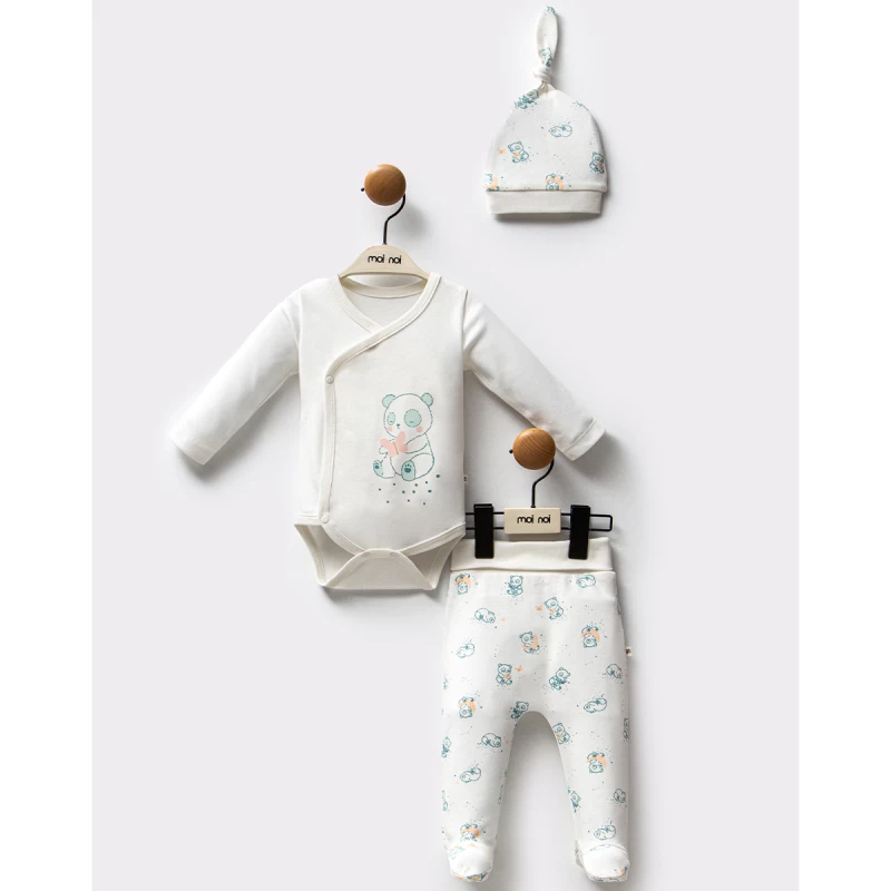 Βρεφικό σετ 3τμχ 0-3μηνών Organic cotton 'teddy'