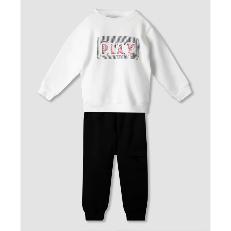 Nek Kids Wear Παιδικό Σετ Φόρμας Λευκό -Μαυρο 162225