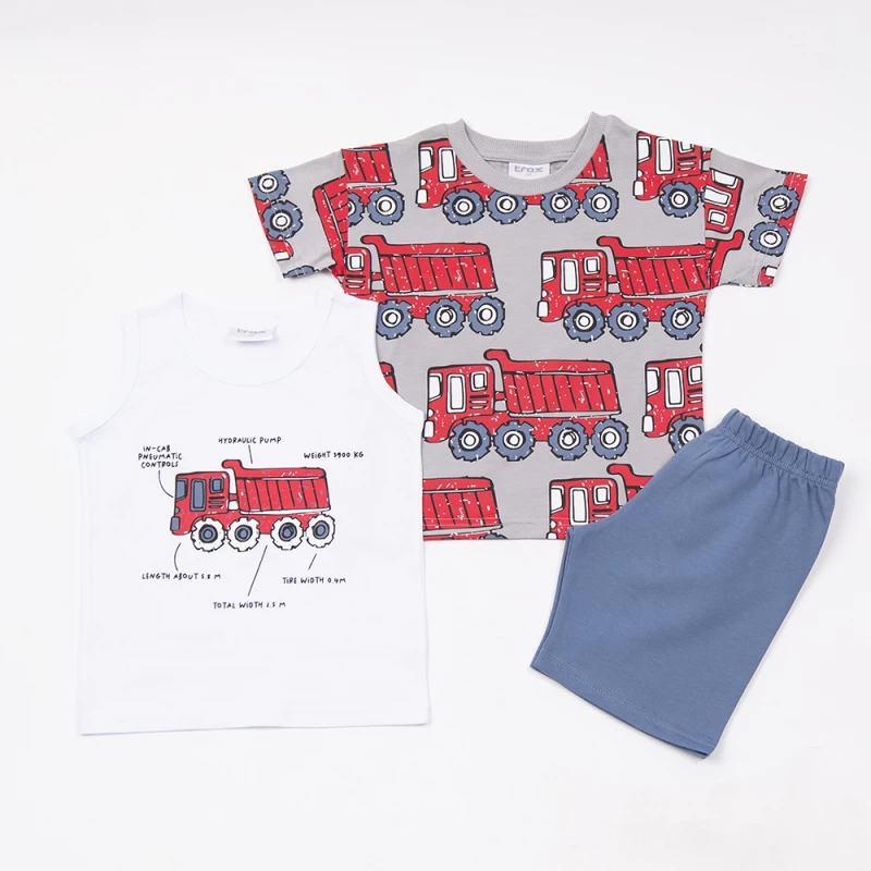 Trax Kids Παιδικό Καλοκαιρινό Σετ Αγόρι Trucks 3τμχ 49437