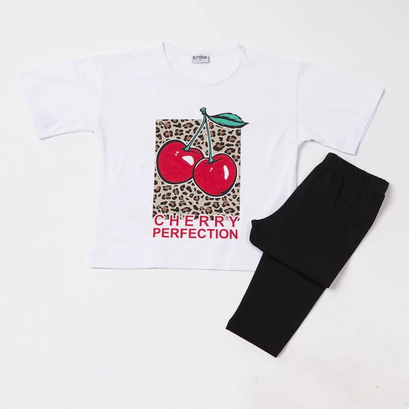 TRAX Kids Σετ Κοριτσιού Cherry Perfection Μπλούζα & Κάπρι Κολάν 49113