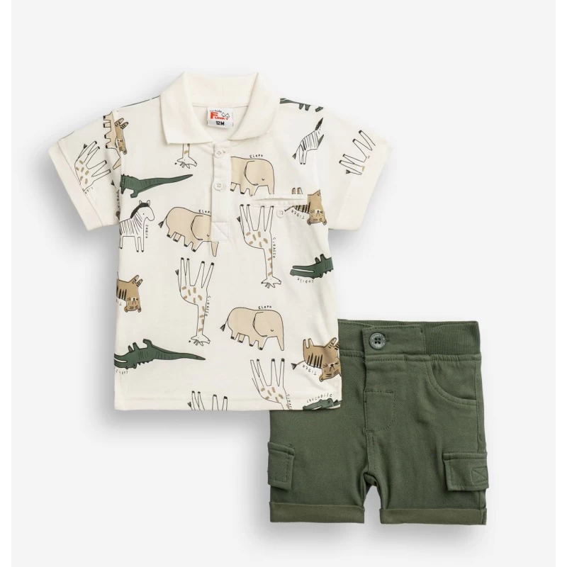 Βρεφικό Σετ Μπλούζα Polo & Σορτσάκι για Αγόρι | FOR FUNKY KIDS | 822109
