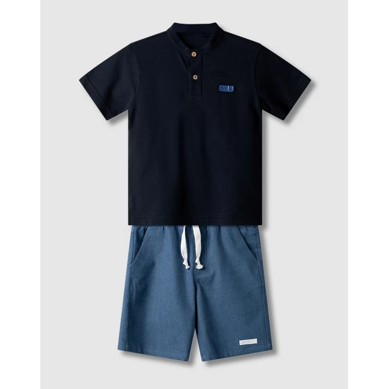 NEK Kids Παιδικό Σετ Μπλούζα Polo & Σορτσάκι Μπλε Αγόρι 6-16 Ετών 63226