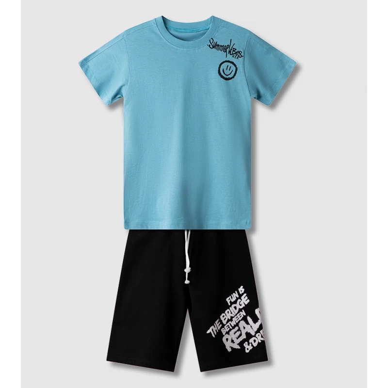 NEK Kids Σετ Αγόρι 6-16 Ετών T-Shirt & Σορτσάκι | Λευκό ή Πετρολ 63726