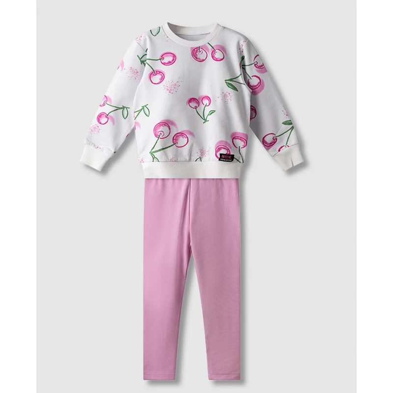 Nek Kids Ανοιξιάτικο Σετ με Κολάν Ροζ & Λεμονί 1-6 Ετών 33226