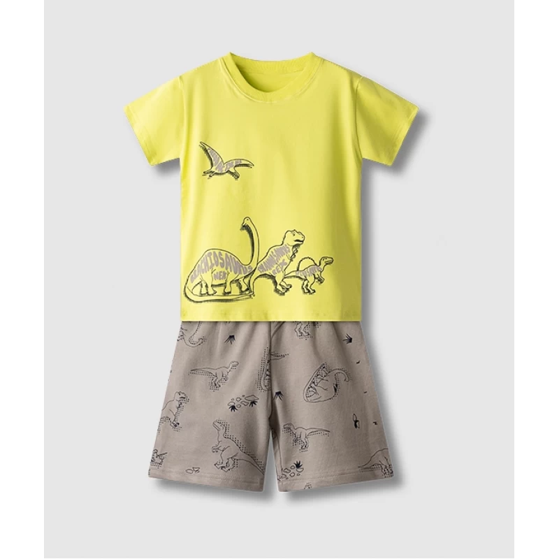 Καλοκαιρινό Σετ Αγόρι NEK Kids 42526 100% Βαμβάκι 1-6 Ετών Κίτρινο