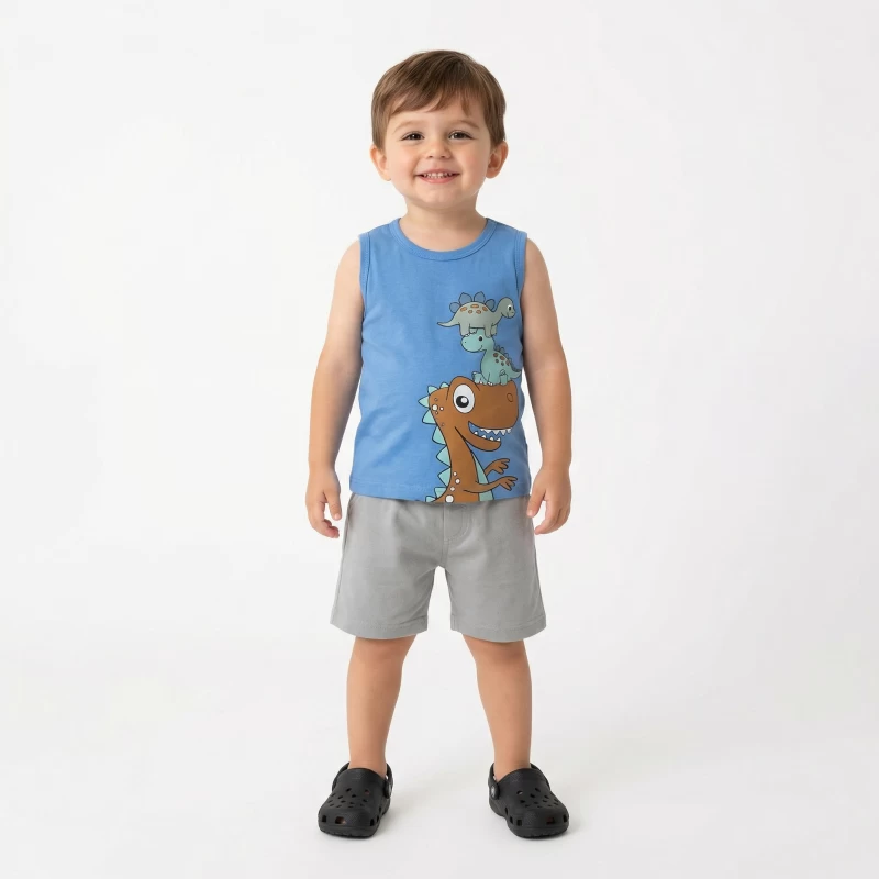 Trax Kids 49436 – Παιδικό Καλοκαιρινό Σετ Αγόρι 100% Βαμβάκι 2-6 Ετών (Αμάνικο)
