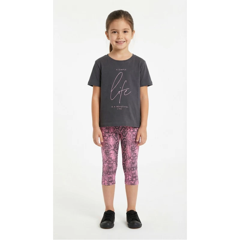 Trax Kids   Σετ Κορίτσι Μπλούζα & Κολάν Κάπρι Snake Print 49122