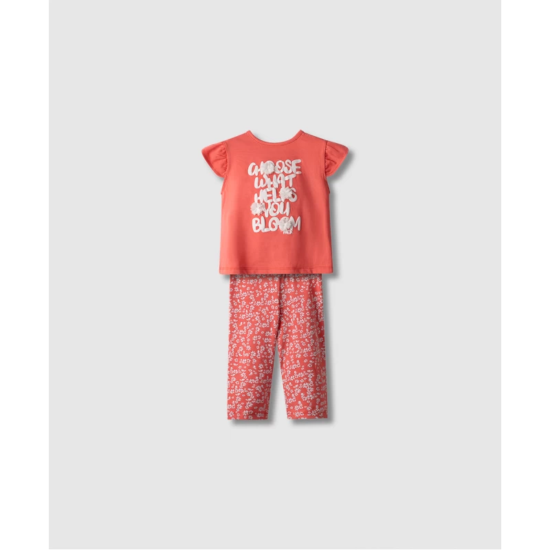 Nek Kids  Σετ Κορίτσι Μπλούζα & Κολάν Κάπρι Floral  32826 