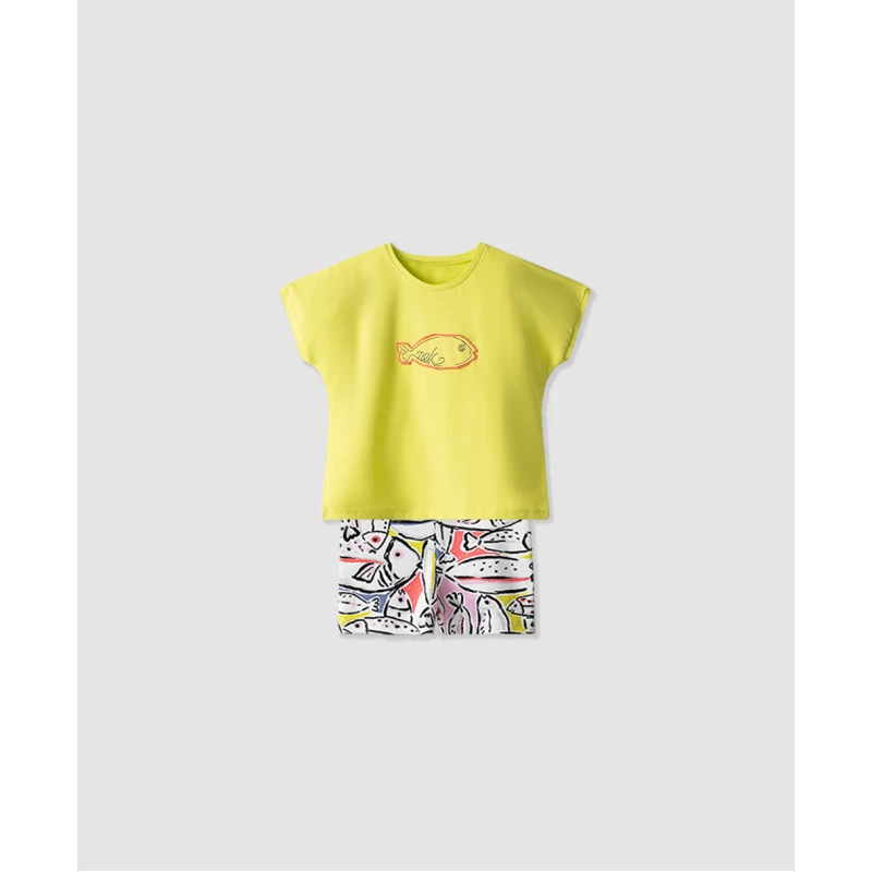 Nek Kids Σετ Κορίτσι Μπλούζα & Σορτσάκι Fish Print 25026