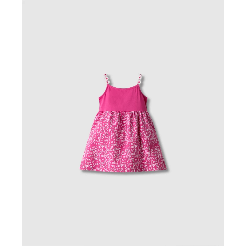 NEK Kids Παιδικό Φόρεμα Κορίτσι Ροζ με Λουλούδια 34626 (1-6 ετών)