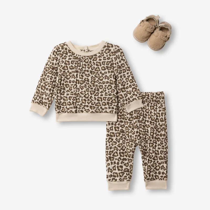 For Funky Kids Βρεφικό Σετ 3 Τεμαχίων Leopard με Παπουτσάκια 3-24 Μηνών Κορίτσι