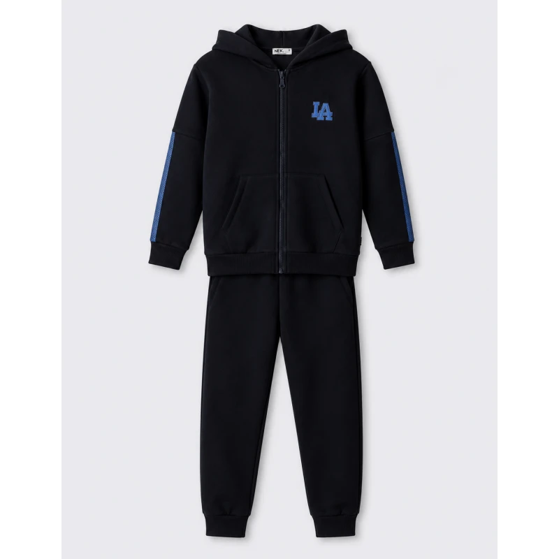 Σετ φόρμα NEK Kids με ζακέτα για αγόρι 6-16 ετών μαύρο με μπλε – Κωδ. 164026