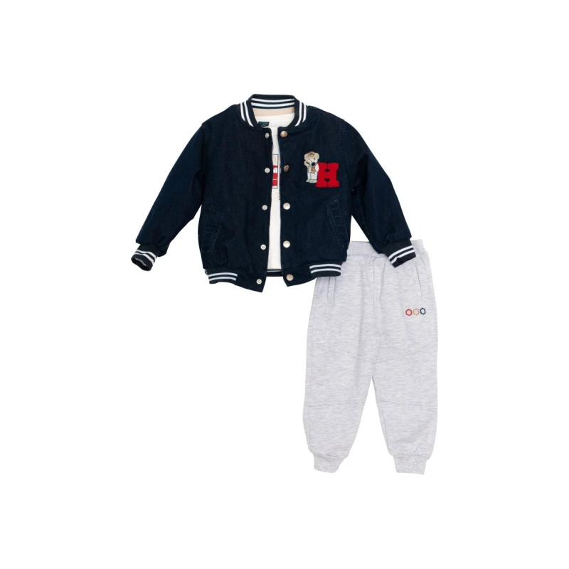 Restart Kids Παιδικό Σετ 3 Τεμαχίων με Bomber Μπουφάν Μπλε 2-5 Ετών – 11516