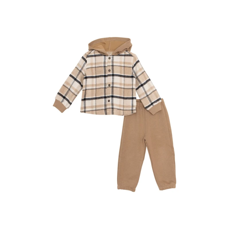 Restart Kids Παιδικό Σετ με Καρό Ζακέτα Κουκούλα & Παντελόνι 2-5 Ετών – 11454