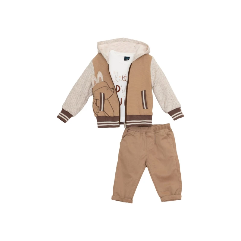 Restart Kids Βρεφικό Σετ 3 Τεμαχίων με Ζακέτα & Αλεπουδάκι 9-24 Μηνών – 11401