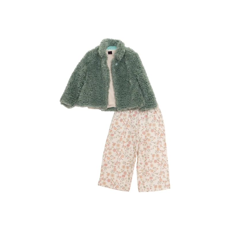 Restart Kids Σετ Κορίτσι 3 Τεμαχίων με Γουνάκι & Floral Παντελόνα – 11756