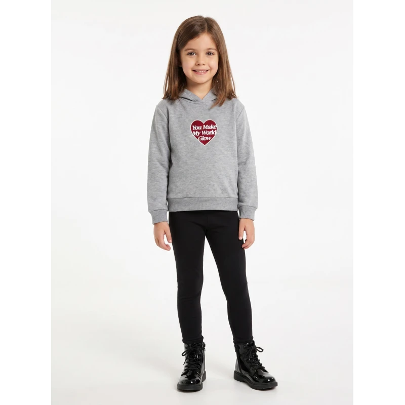 TRAX Kids Σετ Κορίτσι με Κουκούλα & Κολάν Γκρι/Μαύρο – 50618 | Kinderland