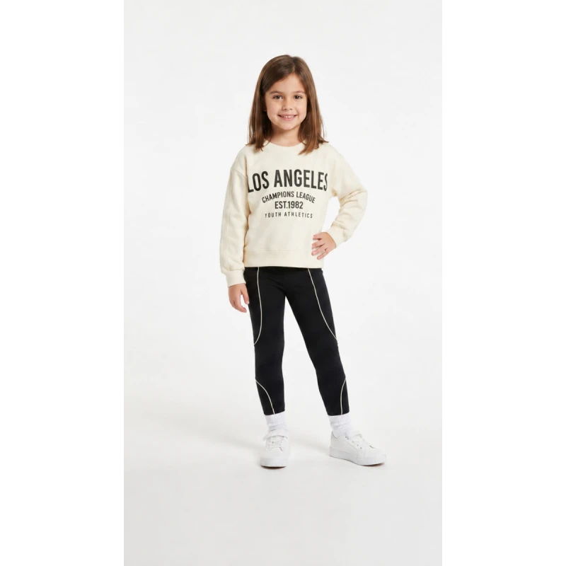 TRAX Kids Σετ Κορίτσι Los Angeles με Κολάν Εκρού/Μαύρο – 50613 | Kinderland
