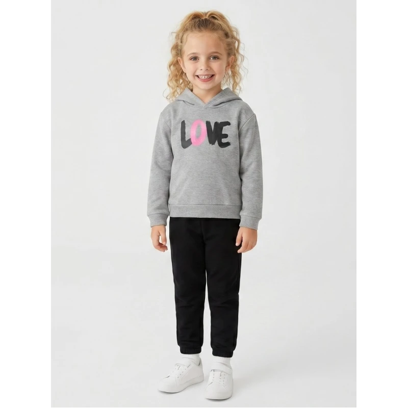 TRAX Kids Σετ Φόρμας Κορίτσι LOVE Γκρι/Μαύρο – 50636 | Kinderland