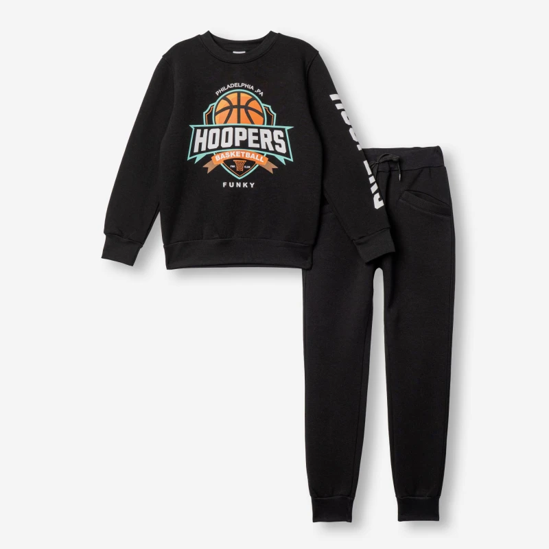 Funky Kids Σετ Φόρμας Αγόρι Hoopers Basketball Μαύρο – 227-117135-1 | Kinderland
