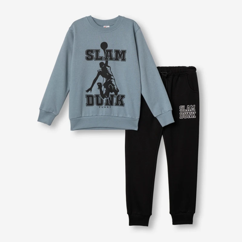 Funky Kids Σετ Φόρμας Αγόρι Slam Dunk Γαλάζιο/Μαύρο – 227-117136-1 | Kinderland