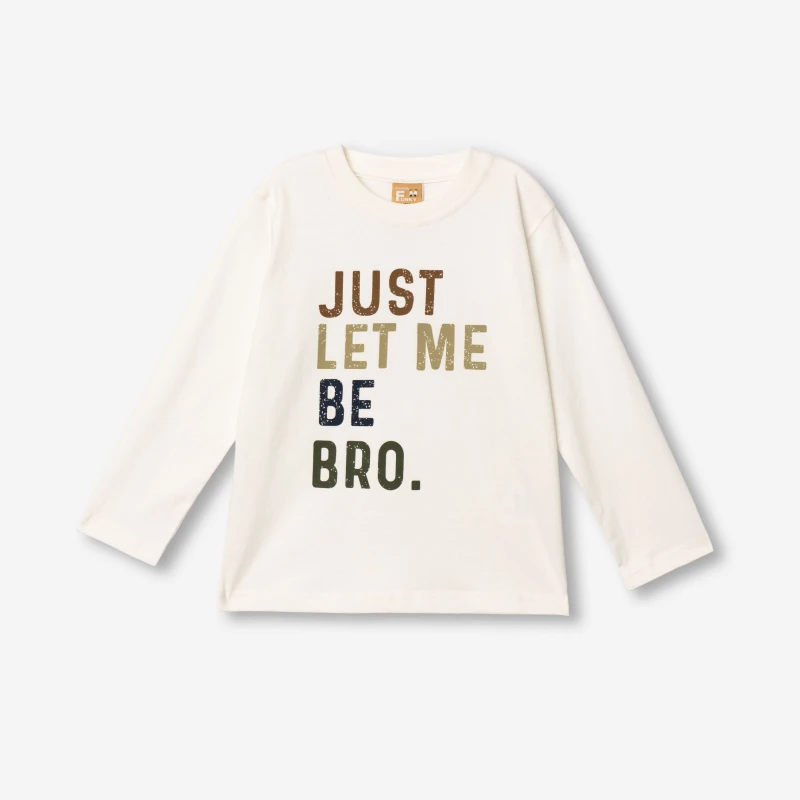 Funky Kids Μακρυμάνικη Μπλούζα Αγόρι Just Let Me Be Bro Εκρού 2-6 Ετών –306106-2 | Kinderland