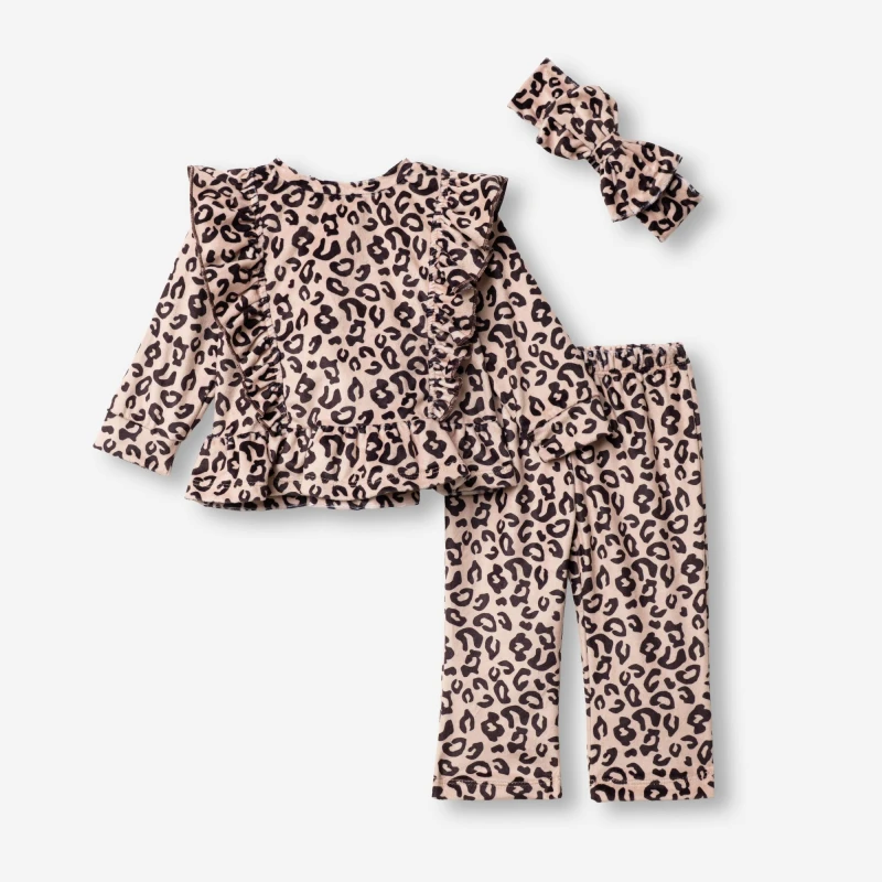 Funky Kids Βρεφικό Σετ Κορίτσι 3τμχ Animal Print με Κορδέλα 3-24 Μηνών –-923109-1