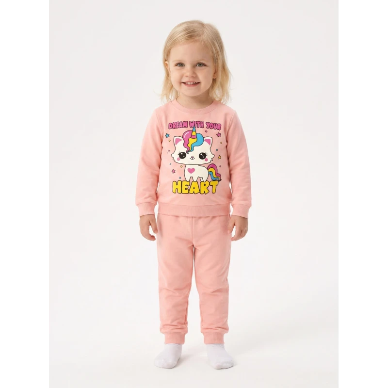 Trax Kids Παιδικές Πυτζάμες Κορίτσι Ροζ Unicorn 1-6 Ετών – 50790