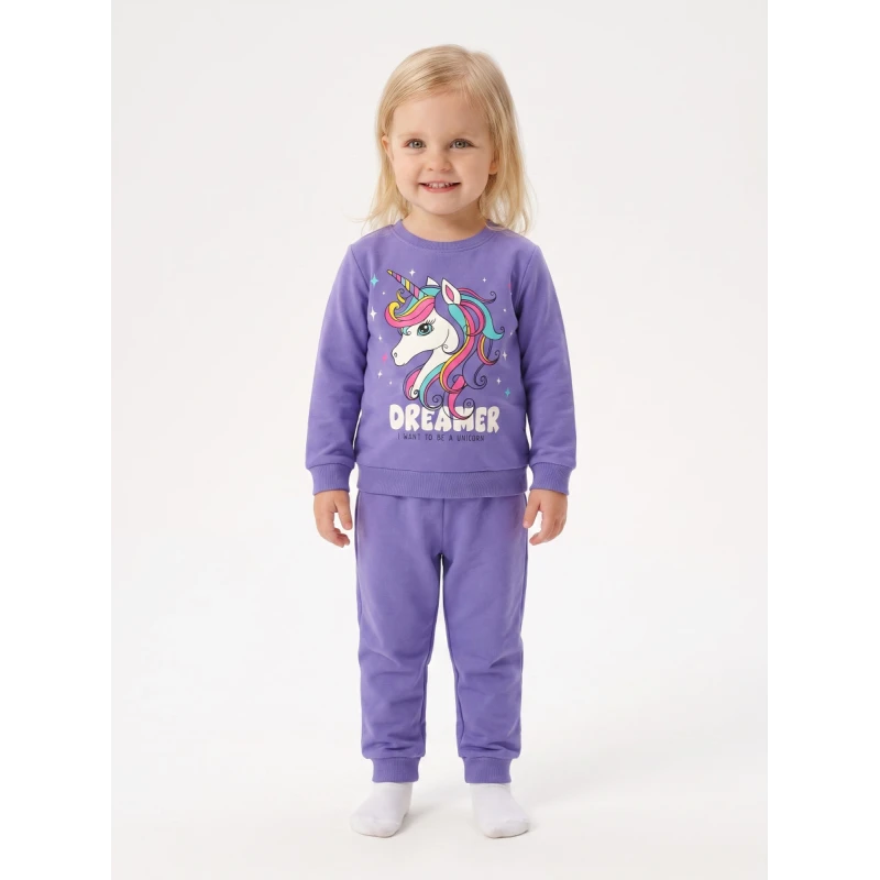 Trax Kids Παιδικές Πυτζάμες Κορίτσι Μωβ Unicorn 1-6 Ετών – 50791