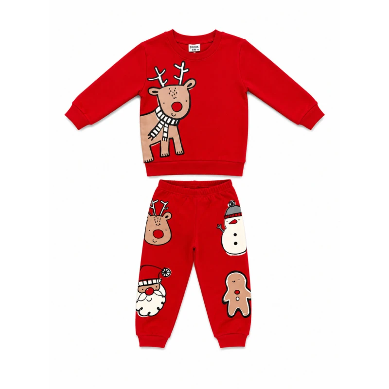 Trax Kids Παιδικές Πυτζάμες Unisex Χριστουγεννιάτικες Κόκκινες 1-6 Ετών – 50995
