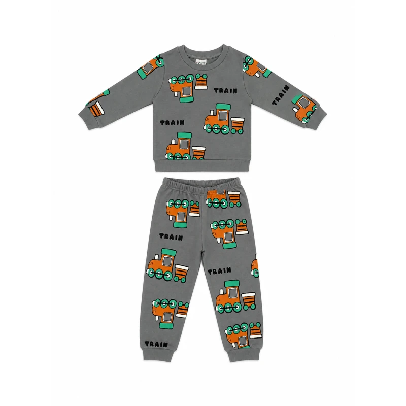 Trax Kids Παιδικές Πυτζάμες Αγόρι Γκρι Train 1-6 Ετών – 50994
