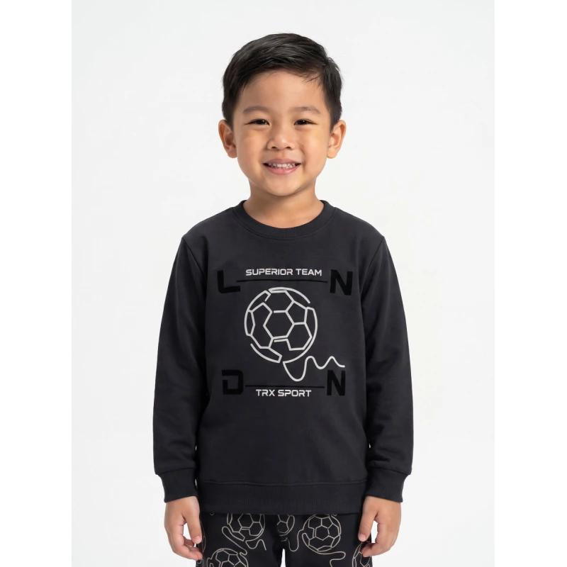 Trax Kids Παιδικές Πυτζάμες Αγόρι Ανθρακί Ποδόσφαιρο 7-16 Ετών – 50896