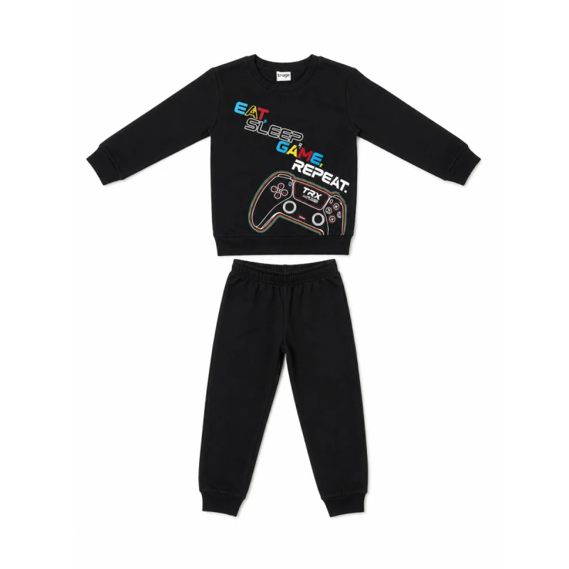 Trax Kids Παιδικές Πυτζάμες Αγόρι Μαύρες Gamer 7-16 Ετών – 50893