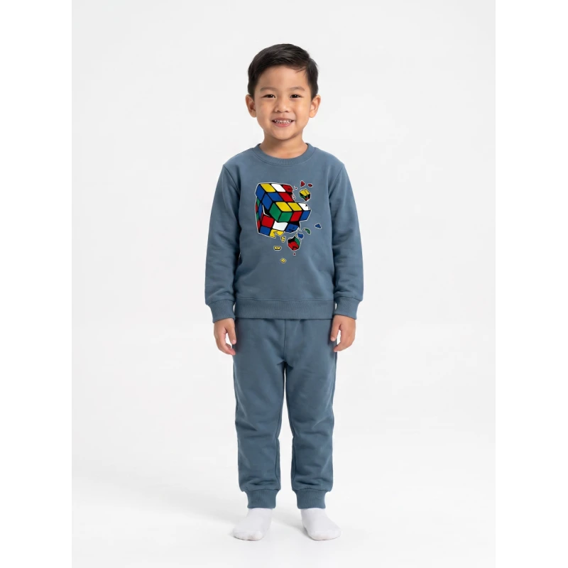 Trax Kids Παιδικές Πυτζάμες Αγόρι Πετρόλ Cube 7-16 Ετών – 50892