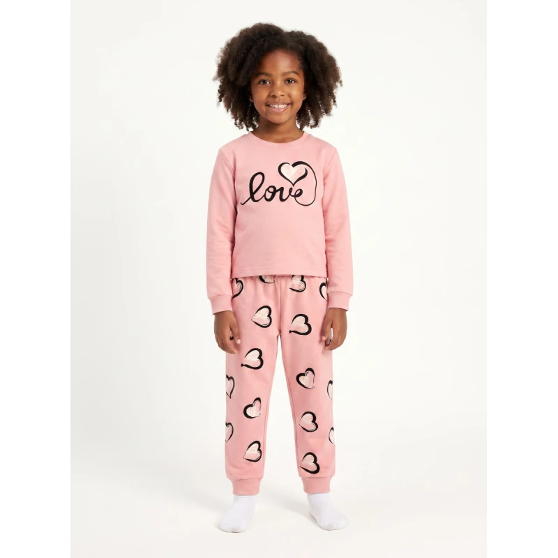 Trax Kids Παιδικές Πυτζάμες Κορίτσι Ροζ Love 7-16 Ετών – 50694