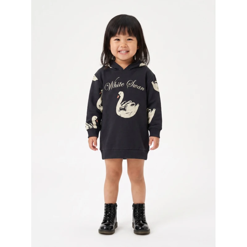 Trax Kids Φόρεμα Φούτερ με Κουκούλα Κύκνοι Κορίτσι 1-6 Ετών – 50745