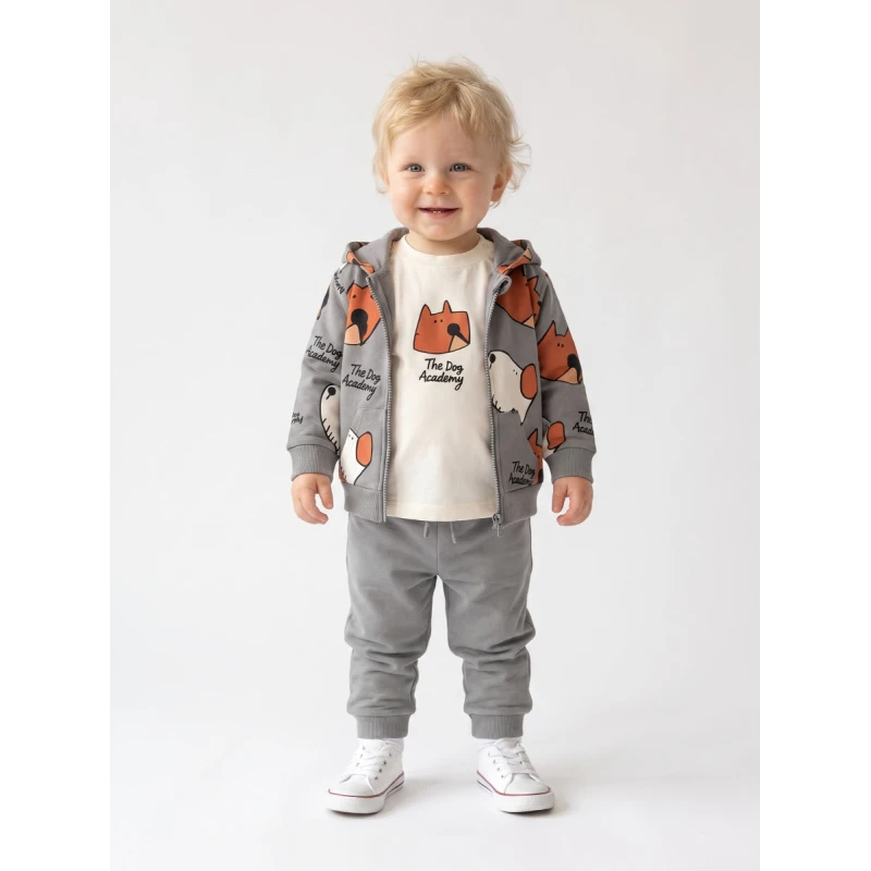 Trax Kids Αχνούδιαστο Βρεφικό Σετ 3 Τεμαχίων με Σκυλάκια Αγόρι 3-24 Μηνών – 50554