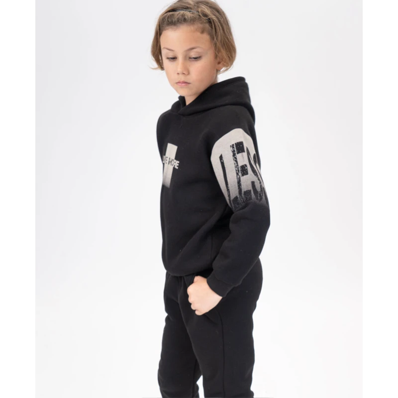 NEK Kids Παιδική Φόρμα Αγόρι Μαύρη με Κουκούλα 6-16 Ετών – 162626