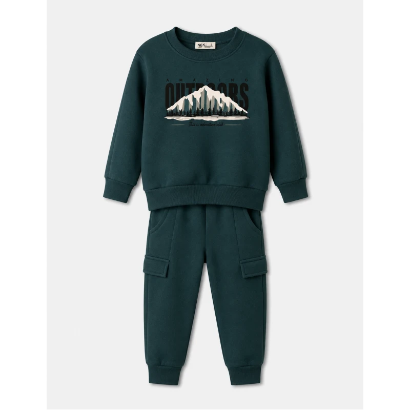 NEK Kids Παιδική Φόρμα Αγόρι Πετρόλ με Βουνό 1-6 Ετών – 141426