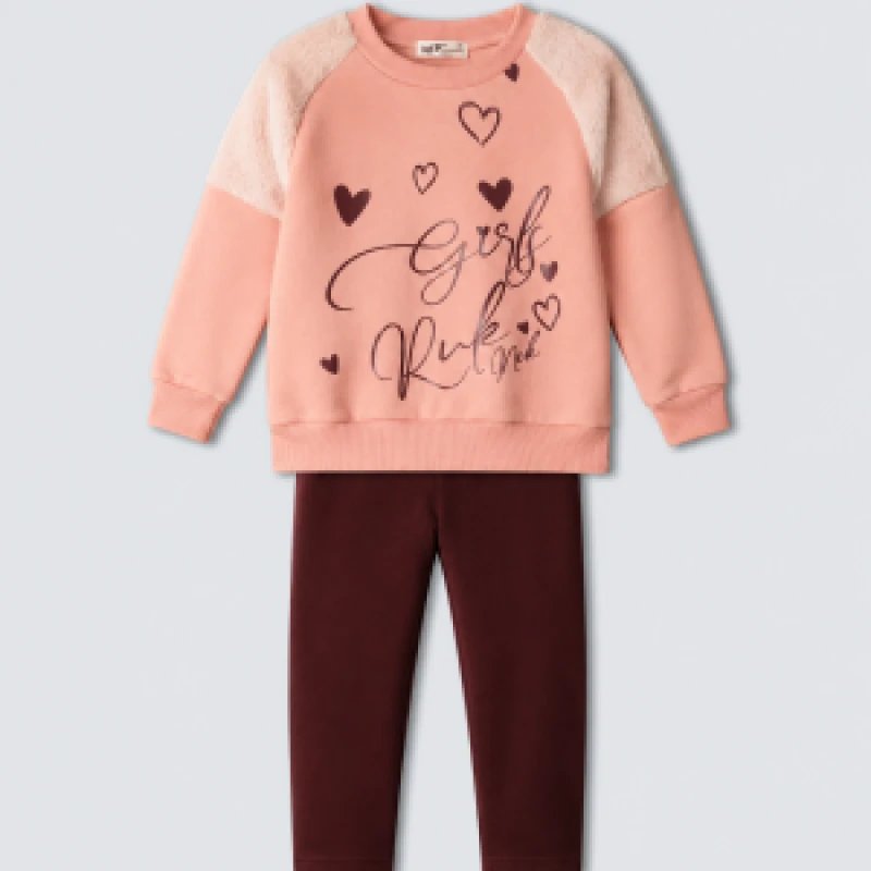 NEK Kids Κοριτσίστικο Σετ Girl Power Σομόν/Μπορντό 1–6 Ετών – 133226
