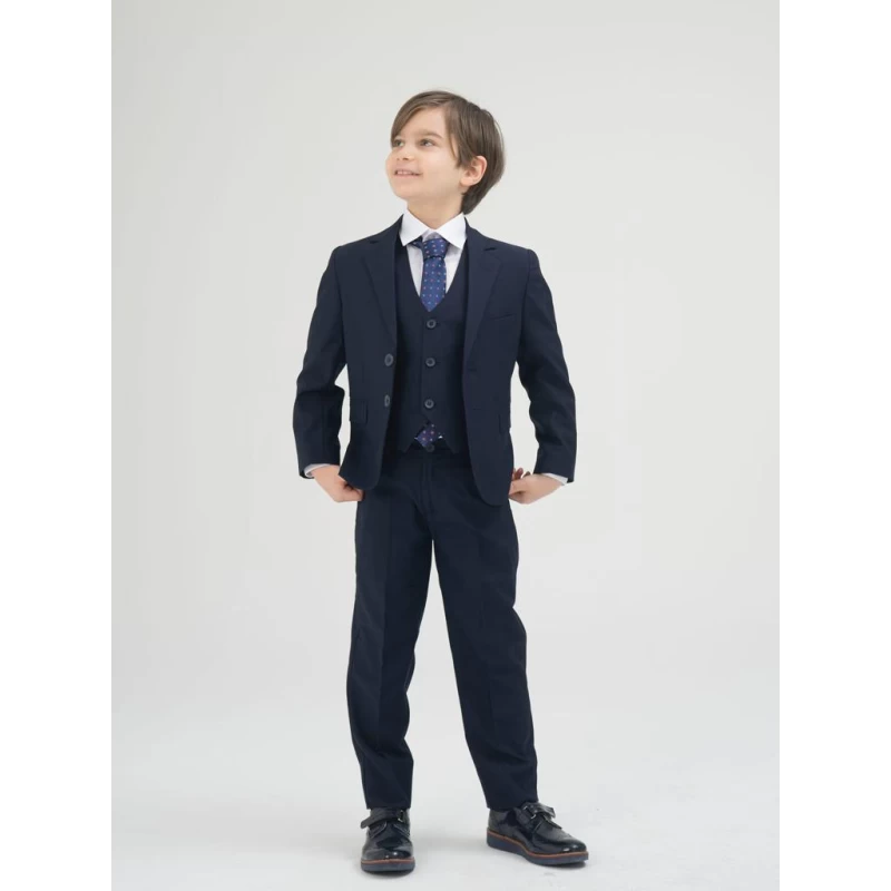 Παιδικό κοστούμι 3 τμχ Σακάκι γιλεκο και παντελόνι  σε μαύρο χρώμα